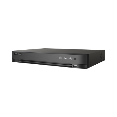 HIKVISION - DVR 8 Canales TurboHD + 8 Canales IP / 8 Megapixel (4K) / Acusense (Evita Falsas Alarmas) / Audio por Coaxitron / 1 Bahía de Disco Duro / H.265+