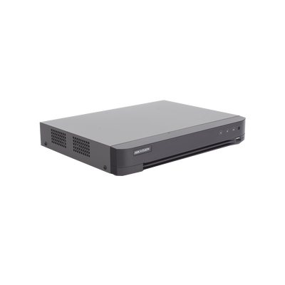 HIKVISION - DVR 8 Canales TURBOHD + 8 Canales IP / 8 Megapixel (4K) / Audio por Coaxitron / ACUSENSE / Reconocimiento Facial / 1 Bahía de Disco Duro / Salida de Video en 4K / H.265+