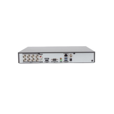 HIKVISION - DVR 8 Canales TURBOHD + 8 Canales IP / 8 Megapixel (4K) / Audio de dos vías por Coaxitron / ACUSENSE / Reconocimiento Facial / 1 Bahía de Disco Duro / Salida de Video en 4K / H.265+