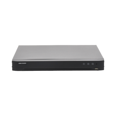 HIKVISION - DVR 8 Canales TurboHD + 8 Canales IP / 8 Megapixel (4K) / Acusense (Evita Falsas Alarmas) / Audio por Coaxitron / 2 Bahías de Disco Duro / 8 Entradas de Alarma / 4 Salidas de Alarma / H.265+