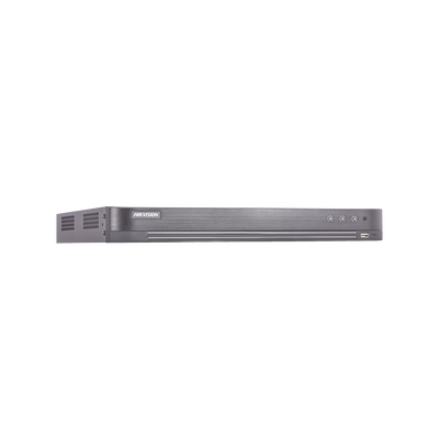 HIKVISION - DVR 8 Canales TurboHD + 8 Canales IP / 8 Megapixel (4K) / Acusense (Evita Falsas Alarmas) / Audio por Coaxitron / 2 Bahías de Disco Duro / 8 Entradas de Alarma / 4 Salidas de Alarma / H.265+