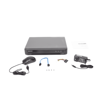 HIKVISION - DVR 16 Canales TurboHD + 8 Canales IP / 4 Megapixel / Acusense (Evita Falsas Alarmas) / Audio por Coaxitron / Reconocimiento de Rostros (Base de Datos) / 1 Bahía de Diso Duro / H.265+