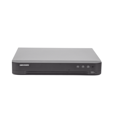 HIKVISION - DVR 16 Canales TurboHD + 8 Canales IP / 4 Megapixel / Acusense (Evita Falsas Alarmas) / Audio por Coaxitron / Reconocimiento de Rostros (Base de Datos) / 1 Bahía de Diso Duro / H.265+