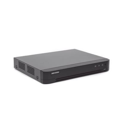 HIKVISION - DVR 16 Canales TurboHD + 8 Canales IP / 4 Megapixel / Acusense (Evita Falsas Alarmas) / Audio por Coaxitron / Reconocimiento de Rostros (Base de Datos) / 1 Bahía de Diso Duro / H.265+