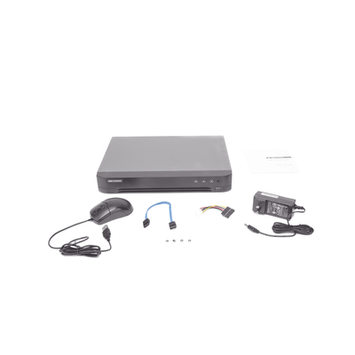 HIKVISION - DVR 16 Canales TurboHD + 8 Canales IP / 5 Megapixel Lite - 3K Lite / Acusense (Evita Falsas Alarmas) / Reconocimiento de Rostros (Base de Datos) / Audio por Coaxitron / 1 Bahía de Disco Duro / H.265+