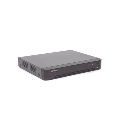 HIKVISION - DVR 16 Canales TurboHD + 8 Canales IP / 5 Megapixel Lite - 3K Lite / Acusense (Evita Falsas Alarmas) / Reconocimiento de Rostros (Base de Datos) / Audio por Coaxitron / 1 Bahía de Disco Duro / H.265+