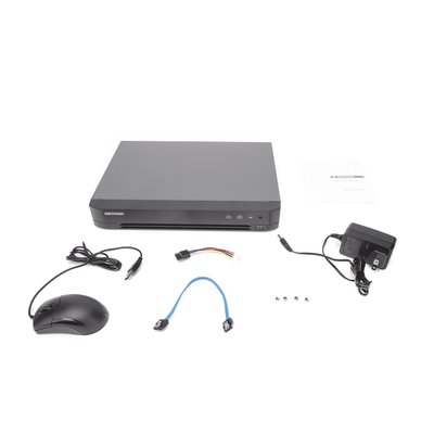 HIKVISION - (ACUSENSE / Evita Falsas Alarmas) DVR 4 Megapixel / 16 Canales TURBOHD + 8 Canales IP /  1 Bahía de Disco Duro / Audio por Coaxitron / Salida de Vídeo en Full HD