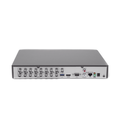 HIKVISION - (ACUSENSE / Evita Falsas Alarmas) DVR 4 Megapixel / 16 Canales TURBOHD + 8 Canales IP /  1 Bahía de Disco Duro / Audio por Coaxitron / Salida de Vídeo en Full HD