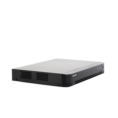 HIKVISION - DVR 16 Canales TurboHD + 8 Canales IP / 5 Megapixel Lite - 3K Lite / Acusense (Evita Falsas Alarmas) / Audio por Coaxitron / 1 Bahía de Disco Duro / H.265+ / Salida de Video en Full HD