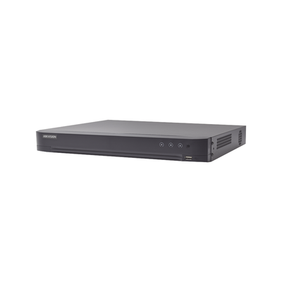 HIKVISION - DVR 16 Canales TurboHD + 8 Canales IP / 4 Megapixel / Acusense (Evita Falsas Alarmas) / Audio por Coaxitron / Salidas de Video VGA y HDMI Independientes / 1 Bahía de Disco Duro / H.265+