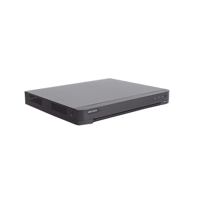 HIKVISION - DVR 16 Canales TURBOHD + 16 Canales IP / 8 Megapixel (4K) / Audio por Coaxitron / ACUSENSE / Reconocimiento Facial / 2 Bahías de Disco Duro / Salida de Video en 4K / H.265+ / Alarmas I/O