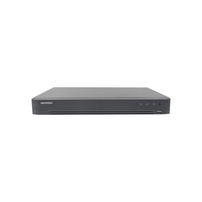 HIKVISION - [Audio Bidireccional] DVR 32 Canales TurboHD + 8 Canales IP / 5 Megapixel Lite - 3K Lite / Acusense / Reconocimiento Facial  / Audio por Coaxitron / 2 Bahías de Disco Duro / H.265+ / Salida de Video en Full HD