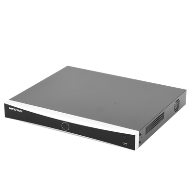 HIKVISION - NVR 12 Megapixel (4K) / Reconocimiento Facial / 8 Canales IP / Base de Datos / Hasta 100,000 Fotografías / 2 Bahías de Disco Duro / Bases de Datos / HDMI en 4K