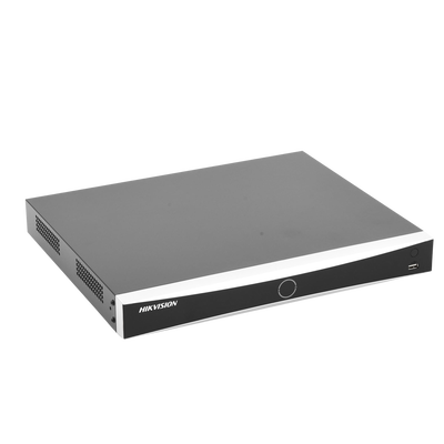 HIKVISION - NVR 12 Megapixel (4K) / Reconocimiento Facial / 8 Canales IP / Base de Datos / Hasta 100,000 Fotografías / 2 Bahías de Disco Duro / Bases de Datos / HDMI en 4K
