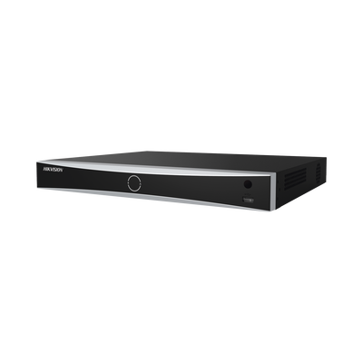 HIKVISION - NVR 12 Megapixel (4K) / Reconocimiento Facial / 16 Canales IP / Base de Datos / Hasta 100,000 Fotografías / 16 Puertos PoE+ / 2 Bahías de Disco Duro / Switch PoE 300 mts / Bases de Datos / HDMI en 4K