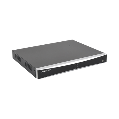 HIKVISION - NVR 12 Megapixel (4K) / Reconocimiento Facial / 16 Canales IP / 16 Puertos PoE+ / 2 Bahías de Disco Duro / Filtro de Falsas Alarmas / Detección de Cuerpo Humano y Vehículos / Time Lapse