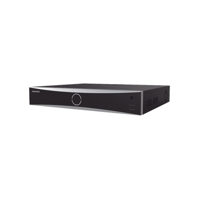 HIKVISION - NVR 32 Megapixel (8K) / Reconocimiento Facial (Base de Datos) / 32 Canales IP / 4 Bahías de Disco Duro / 16 Puertos PoE+ / HDMI en 8K / ACUSENSE / Soporta POS / AcuSearch