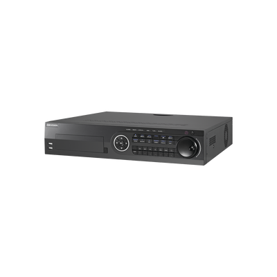 HIKVISION - DVR 16 Canales TurboHD + 8 Canales IP / 3K / 5 Megapixel /  8 Bahías de Disco Duro / 16 Entradas de Audio Fisicas (Microfono por Separado) / Audio por coaxitron / Acusense / 16 Entradas de Alarma / POS / H.265+