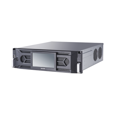 HIKVISION - NVR 12 Megapixel (4K) / 64 Canales IP / 16 Bahías de Disco Duro / 4 Tarjetas de Red / RAID con Hot Swap / Reconocimiento Facial