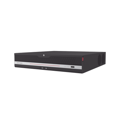 HIKVISION - NVR 32 Megapixel (8K) / 32 Canales IP / 8 Bahías de Disco Duro / 2 Tarjetas de Red / Soporta RAID / HDMI en 4K / Soporta POS / Reconocimiento Facial / Bases de Datos / Hasta 100,000 Fotografías / AcuSearch
