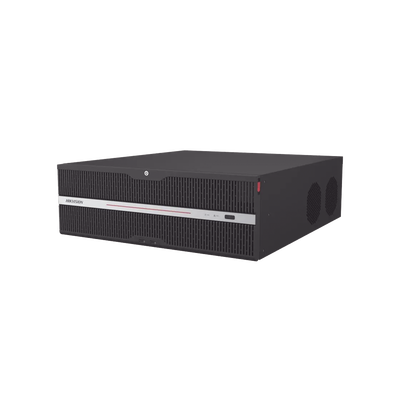 HIKVISION - NVR 32 Megapixel (8K) / 64 Canales IP / 16 Bahías de Disco Duro / 2 Tarjetas de Red / Soporta RAID / HDMI en 4K / Soporta POS / Reconocimiento Facial / Bases de Datos / Hasta 100,000 Fotografías / AcuSearch