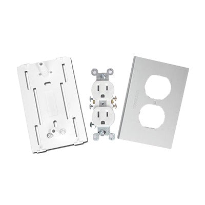 THORSMAN - Contacto eléctrico doble, soporte y tapa de PVC auto extinguible y aluminio, universal (8191-10200)