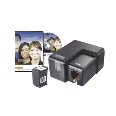 HID - KIT de Impresora de Tarjetas  Inyección de Tinta / Incluye Cartucho y Software/ Una Cara /Impresión Sobre el Borde