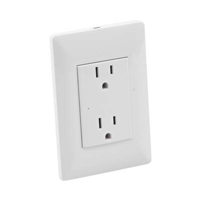 TOTAL GROUND - Contacto Inteligente de Pared Doble 120, 15A, con Supresor de Picos Tipo A.