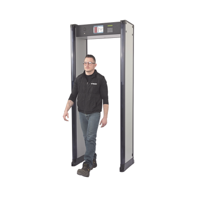 RANGER SECURITY DETECTORS - Arco Detector de Metales de 18 Zonas con Anclaje para Fijarse al Piso. Incluye Sensor IR para evitar falsas Alarmas / Certificado por la Administración Federal de Aviación de EE. UU. (FAA)
