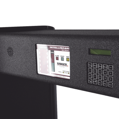 RANGER SECURITY DETECTORS - Arco Detector de Metales de 6 Zonas para Intemperie con Anclaje para Fijarse al Piso. Incluye Sensor IR para evitar falsas Alarmas / Certificado por la Administración Federal de Aviación de EE. UU. (FAA)