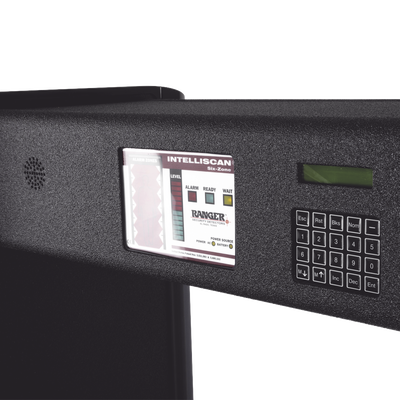 RANGER SECURITY DETECTORS - Arco Detector de Metales de 6 Zonas para Intemperie con Anclaje para Fijarse al Piso. Incluye Sensor IR para evitar falsas Alarmas / Certificado por la Administración Federal de Aviación de EE. UU. (FAA)
