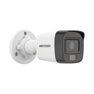 HILOOK BY HIKVISION - [Dual Light] Bala IP 2 Megapixel (1080p) / Lente 2.8 mm / Ángulo de visión 101° / 20 mts IR + 15 mts Luz Blanca / Micrófono Integrado / ACUSENSE Lite / Exterior IP67 / PoE / dWDR / H.265+ / ONVIF