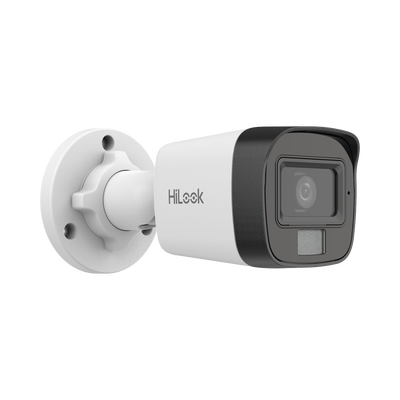 HILOOK BY HIKVISION - [Dual Light] Bala IP 4 Megapixel / Lente 2.8 mm / Ángulo de visión 104° / 20 mts IR + 15 mts Luz Blanca / Micrófono Integrado / ACUSENSE Lite / Exterior IP67 / H.265+ / PoE / ONVIF / dWDR