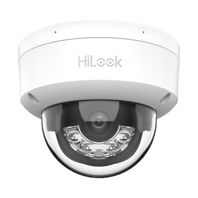 HILOOK BY HIKVISION - [Dual Light] Domo IP de 2 Megapixel (1080p) / Lente 2.8 mm / 20 mts IR + 15 mts Luz Blanca / Micrófono Integrado / ACUSENSE Lite / Uso en interior / PoE / dWDR / H.265+ / ONVIF