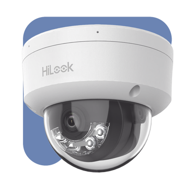 HILOOK BY HIKVISION - HiLook Series / Domo IP de 4 Megapixel   / Lente 2.8 mm / 30 mts IR /  Micrófono Integrado / Exterior IP67 / PoE / WDR 120  / H.265+ / ONVIF