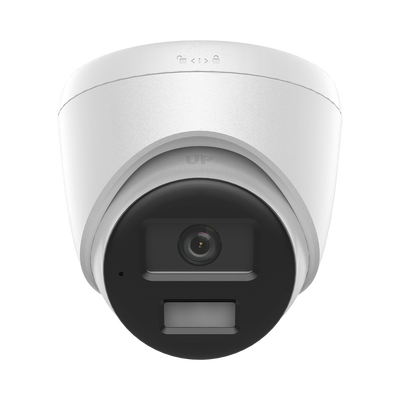 HILOOK BY HIKVISION - [Dual Light] Turret IP de 2 Megapixel   / Lente 2.8 mm /  Ángulo de visión 101° / 20 mts IR + 15 mts Luz Blanca / Micrófono Integrado / ACUSENSE Lite /  Exterior IP67 / PoE / dWDR / H.265+ / ONVIF