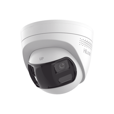 HILOOK BY HIKVISION - [Dual Light] Turret IP 6 Megapixel / Imagen Panorámica 180°/ PoE / Micrófono y Bocina Integrado / Exterior IP67 / Audio Bidireccional / Alarma Visual y Auditiva Integrada / Smart Supplement Light / Micro SD 512 GB