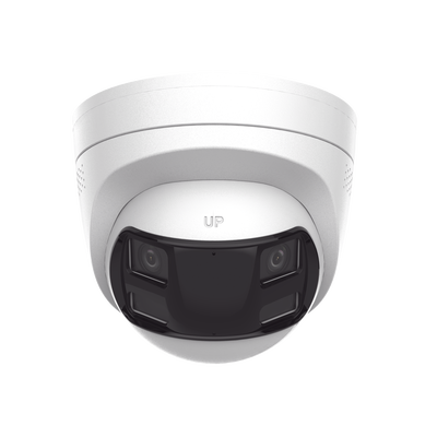 HILOOK BY HIKVISION - [Dual Light] Turret IP 8 Megapixel / Imagen Panorámica 180°/ PoE / Micrófono y Bocina Integrado / Exterior IP67 / Audio Bidireccional / Alarma Visual y Auditiva Integrada / Smart Supplement Light / Micro SD 512 GB
