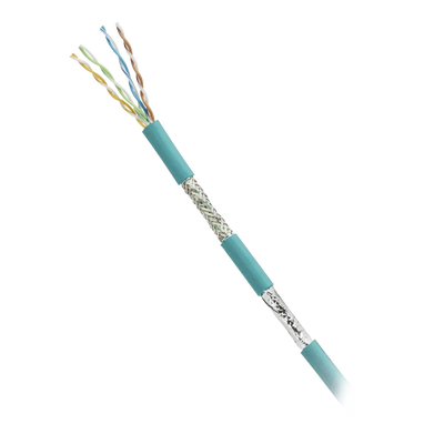 PANDUIT - Bobina de Cable Blindado SF/UTP Categoría 5e de 4 Pares, Uso Industrial con Resistencia al Aceite y Rayos UV, Multifilar 24/7 (Flexible), Color Azul Cerceta, Bobina de 305 Metros (1000 Pies)
