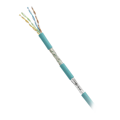 PANDUIT - Bobina de Cable Blindado SF/UTP Categoría 5e de 4 Pares, Uso Industrial con Resistencia al Aceite y Rayos UV, Multifilar 24/7 (Flexible), Color Azul Cerceta, Bobina de 305 Metros (1000 Pies)