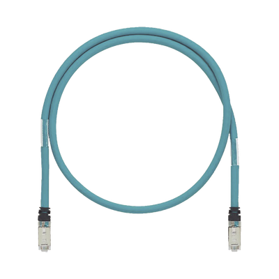 PANDUIT - Patch Cord Cat6A de Grado Industrial 600V, Blindado SF/UTP, Calibre 26 AWG, Color Aqua, 60 cm (23.62 pulgadas).