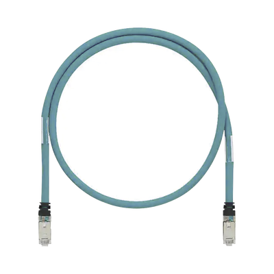 PANDUIT - Patch Cord Cat6A de Grado Industrial 600V, Blindado SF/UTP, Calibre 26 AWG, Color Aqua, 2 Metros (6.56 Pies)