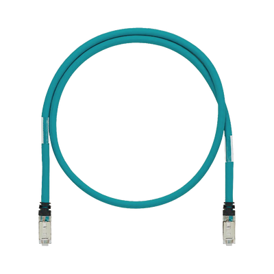 PANDUIT - Patch Cord Cat5e de Grado Industrial 600V, Blindado SF/UTP, Calibre 24 AWG, Color Aqua, 15 Metros (49.21 Pies)