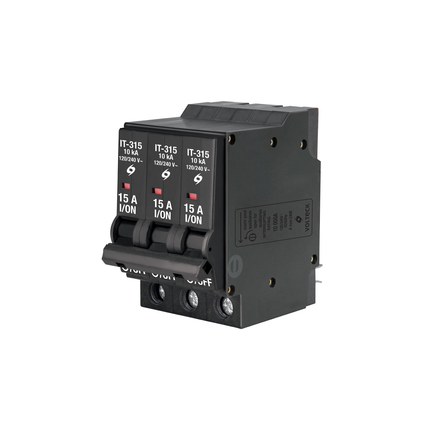 Interruptor de 3 polos 15A, enchufable, VOLTECK