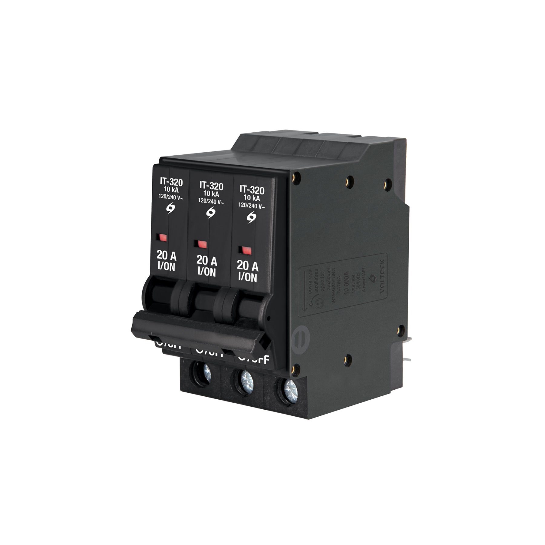 Interruptor de 3 polos 20A, enchufable, VOLTECK