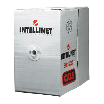 INTELLINET - Bobina Cable Intellinet UTP Red Cat5e Rollo Cobre 305m Sólido Color Gris