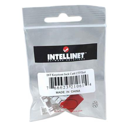 INTELLINET - Jack Intellinet RJ45/Cat6 Keystone de Impacto UTP Color Rojo