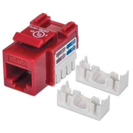 INTELLINET - Jack Intellinet RJ45/Cat6 Keystone de Impacto UTP Color Rojo