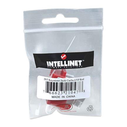 INTELLINET - Jack Intellinet Keystone de Impacto RJ45 Cat5e Color Rojo