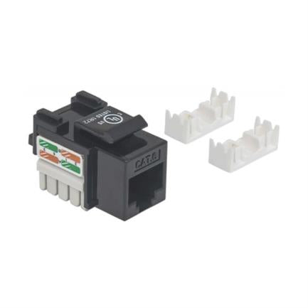 INTELLINET - Jack Intellinet RJ45 CAT 6 Keyston de Impacto Color Negro